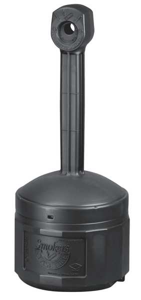 Smokers Cease-Fire Cigarette Receptacle, 4 gal., Pewter Gray