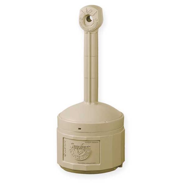 Smokers Cease-Fire Cigarette Receptacle, 4 gal., Tan