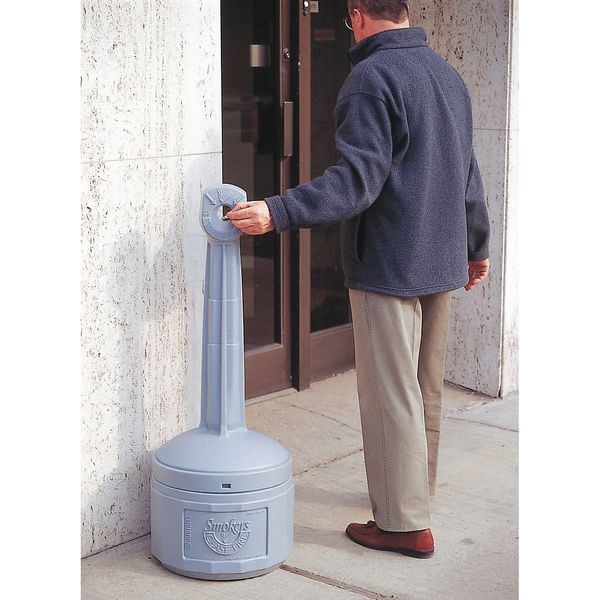 Smokers Cease-Fire Cigarette Receptacle, 1 gal., Tan