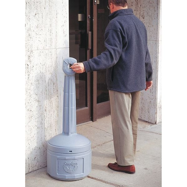 Smokers Cease-Fire Cigarette Receptacle, 1 gal., Terra Cotta