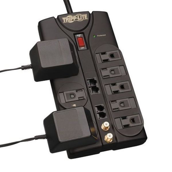 Datacom Surge Protector, 8 Outlet, Black