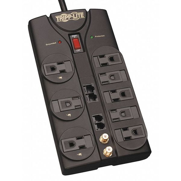 Datacom Surge Protector, 8 Outlet, Black