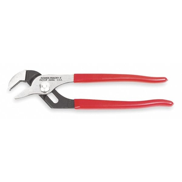4 5/8 in Straight Jaw Tongue and Groove Plier Serrated, Plastic Grip