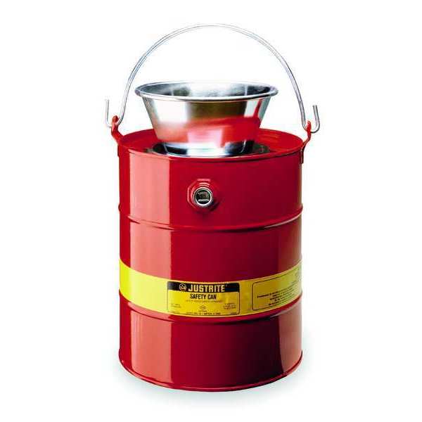 Drain Can, 3 Gal., Red, Galvanized Steel