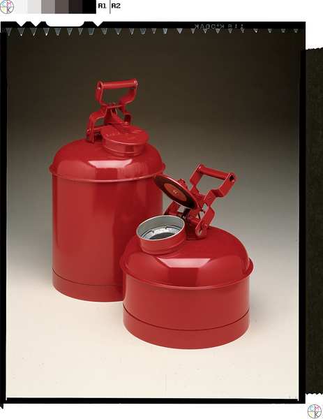 Disposal Can, 5 Gal., Red, Galvanized Steel