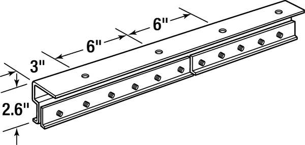 Strip Door Hardware, 3 ft., Aluminum