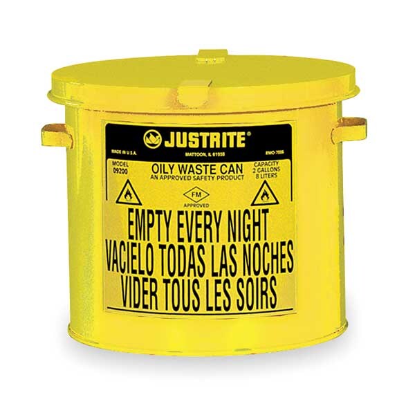Countertop Oily Waste Can, 2 Gal., Yellow