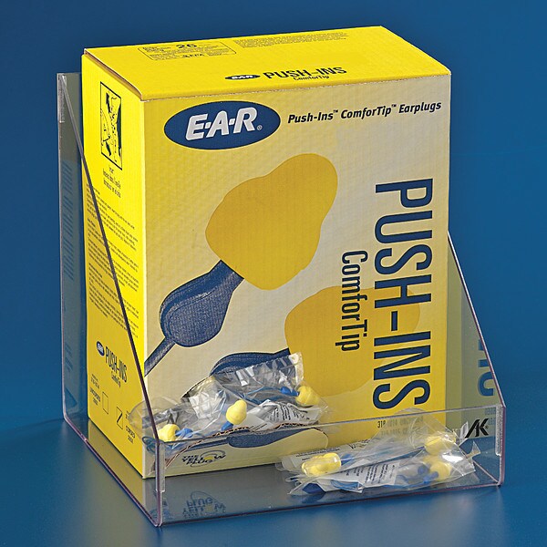 Reusable Ear Plugs with Dispenser, Wall Mount, Capacity: 200 Pairs