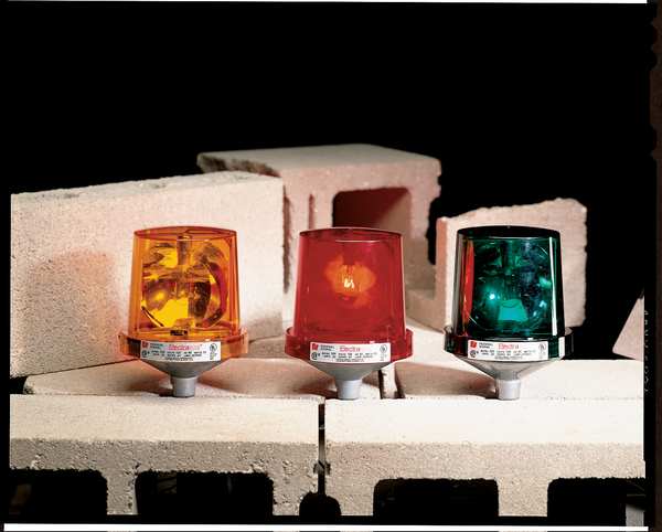 Warning Light, Incandescent, Red, 120VAC