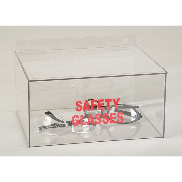 Saf Glss Disp W/ Lid, Tray, Clr, PETG