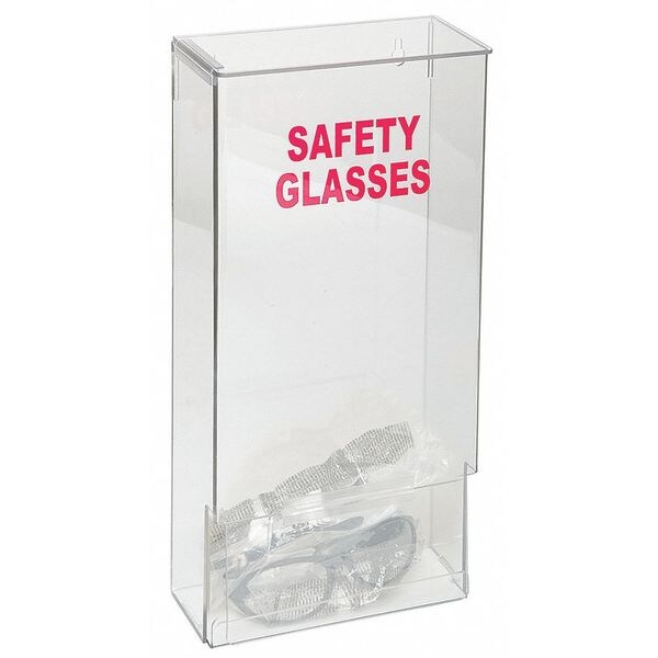 Saf Glss and Goggles Disp W/ Lid, Stk, Clr