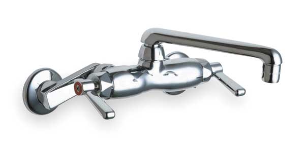 Swing Utility Sink Faucet, Polished Chrome, 2 Holes ADA Compliant