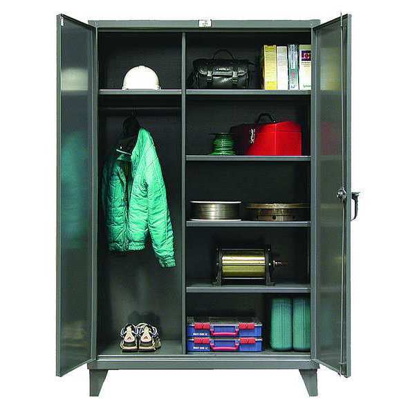 12 ga. Steel Storage Cabinet, 48 in W, 78 in H, Stationary