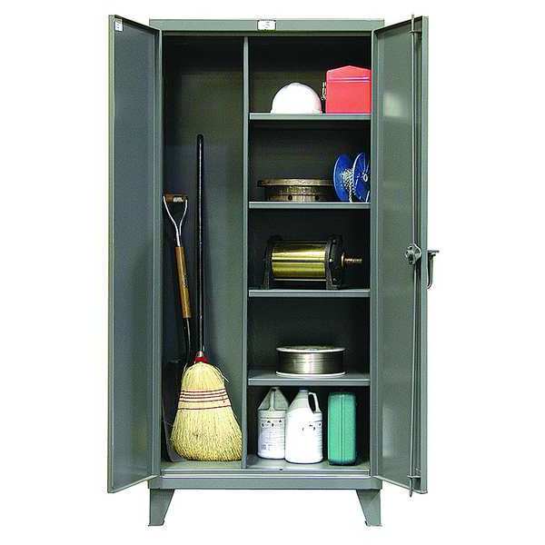 12 ga. Steel Storage Cabinet, 36 in W, 78 in H, Stationary