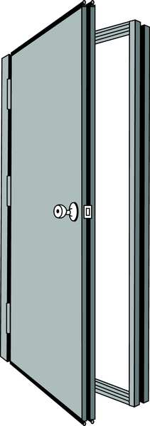 Steel Security Door with Frame, Right, 81 7/16 in H, 38 5/8 in W, 1 3/4 in Thick