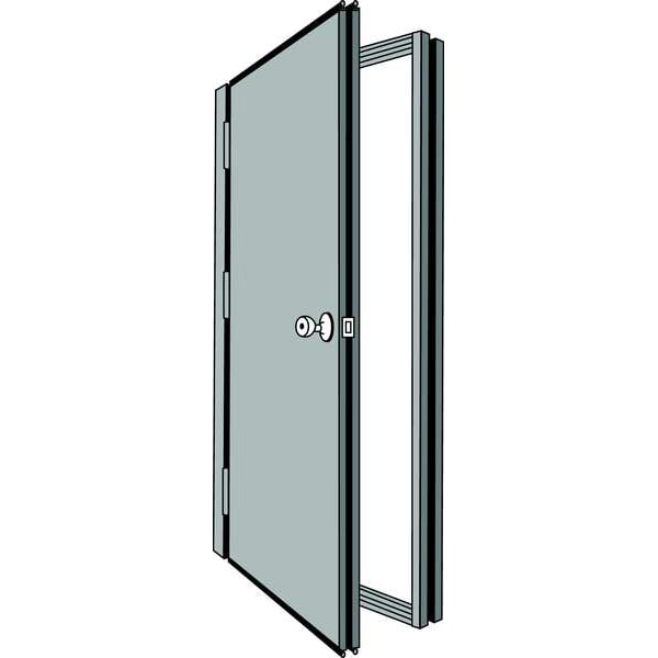 Steel Security Door with Frame, Right, 81 7/16 in H, 38 5/8 in W, 1 3/4 in Thick