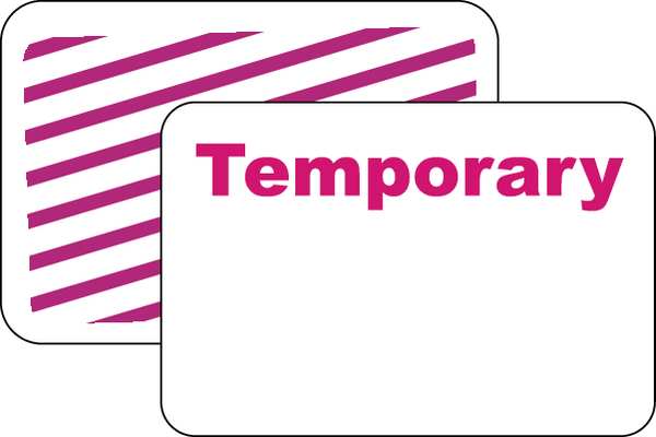 Temporary Badge, 1 Day, Red/White, PK500