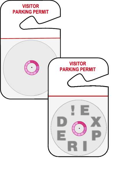 Visitor Badge, 1 Day, Red/White, PK500