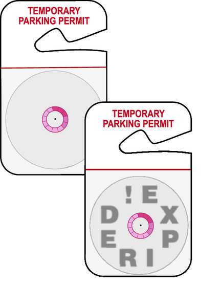 Temporary Badge, 1 Day, Red/White, PK500