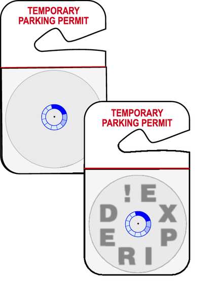 Temporary Badge, 1 Day, Red/White, PK500