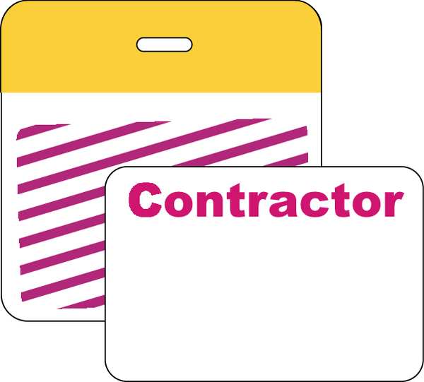 Clip/Badge, 1 Day, Yellow/White, PK500