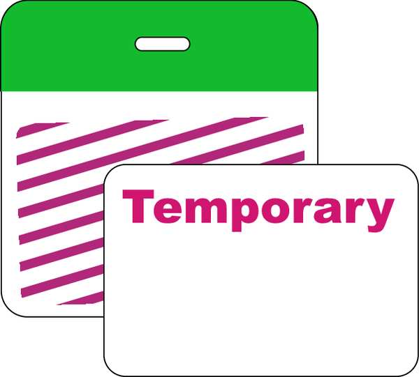 Clip/Badge, 1 Day, Green/White, PK500