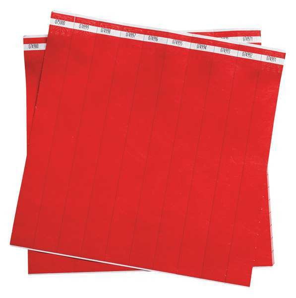 Wristband, Red, Numbered, PK500