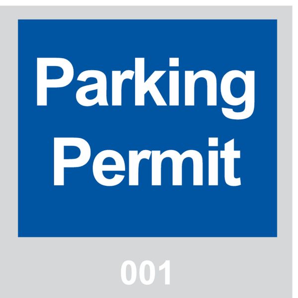 Parking Permits, Windshield, Blue, PK100