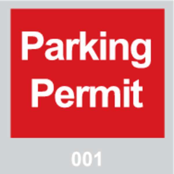 Parking Permits, Windshield, Red, PK100