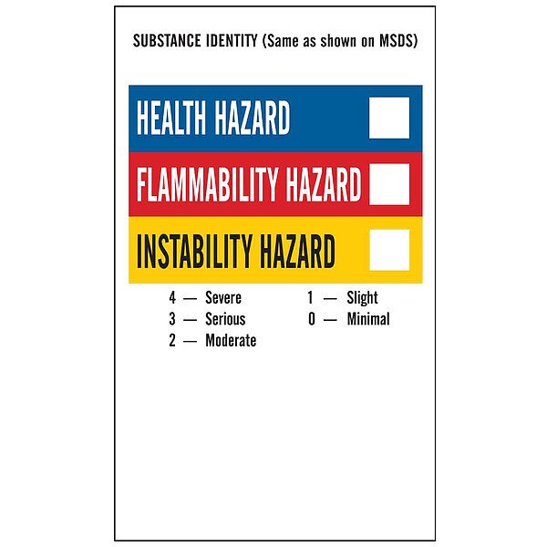 NFPA Label, 5 In.H, 3 In.W, Vinyl, PK500