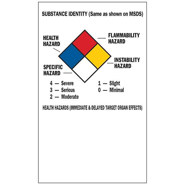 NFPA Label, 5x3, Self-Adhes. Paper, PK500