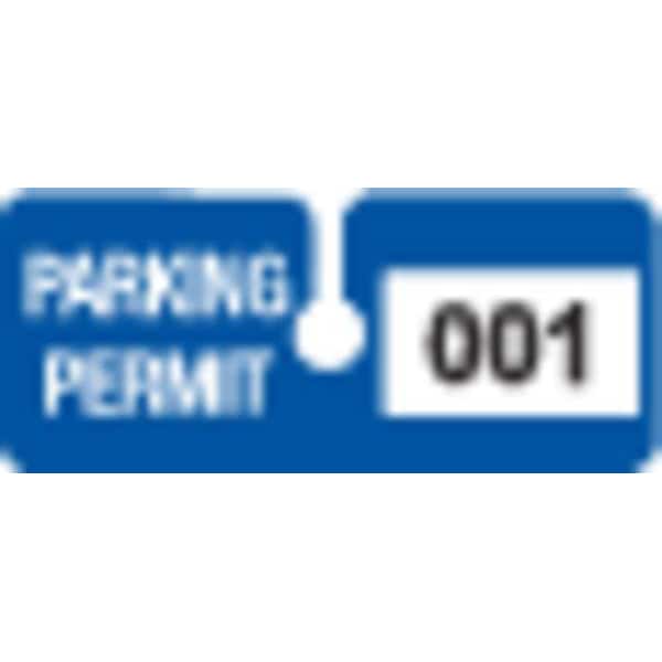 Parking Permits, Rearview, Wht/Blue, PK100