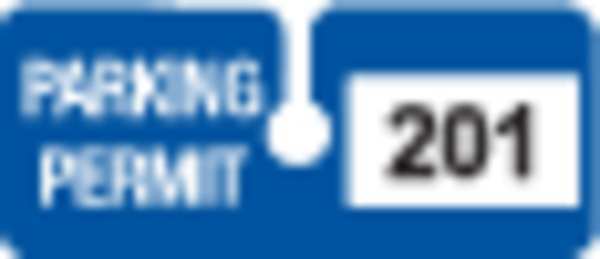 Parking Permits, Rearview, Wht/Blue, PK100
