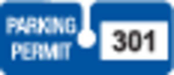 Parking Permits, Rearview, Wht/Blue, PK100