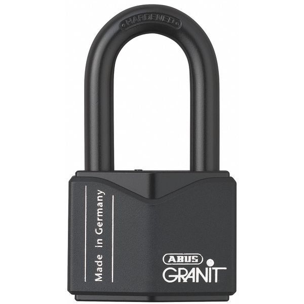 Padlock, Keyed Different, Long Shackle, Square Hardened Steel Body, Hardened Steel Shackle