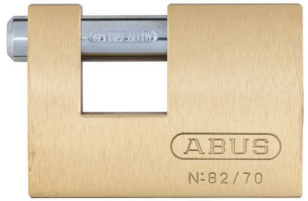 Padlock, Keyed Alike, Shutter Shackle, Brass Body, Steel Shackle, 7/8 in W