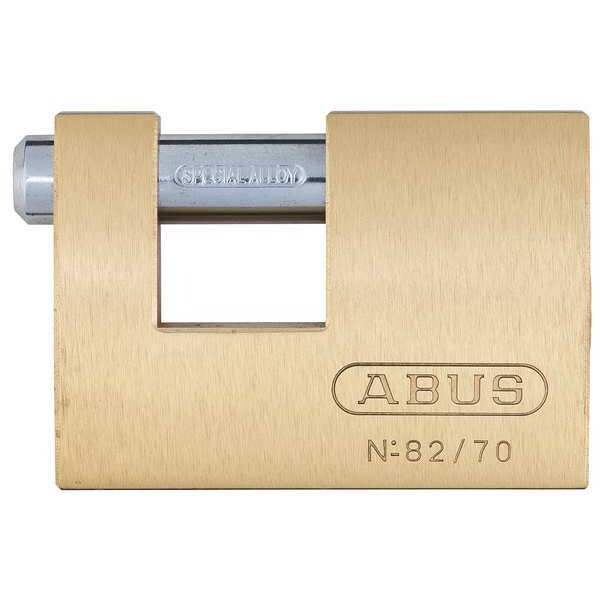 Padlock, Keyed Different, Shutter Shackle, Brass Body, Steel Shackle, 7/8 in W