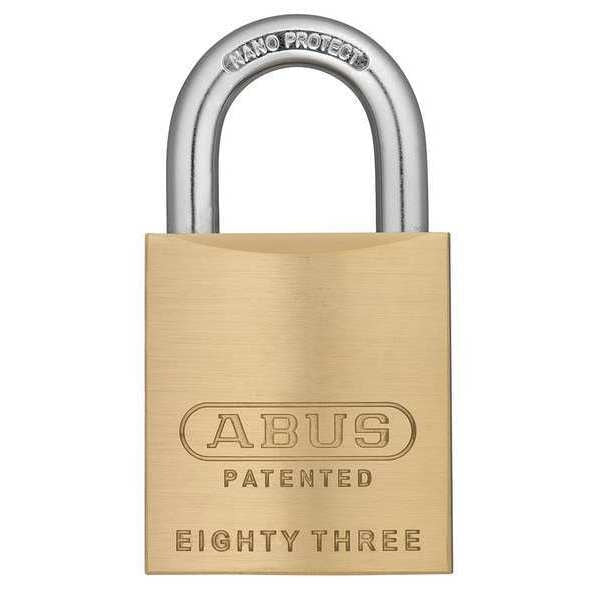 Padlock, Keyed Different, Standard Shackle, Square Brass Body, Steel Shackle, 15/16 in W