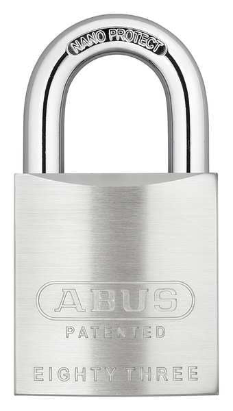 Padlock, Keyed Alike, Standard Shackle, Square Brass Body, Steel Shackle, 7/8 in W