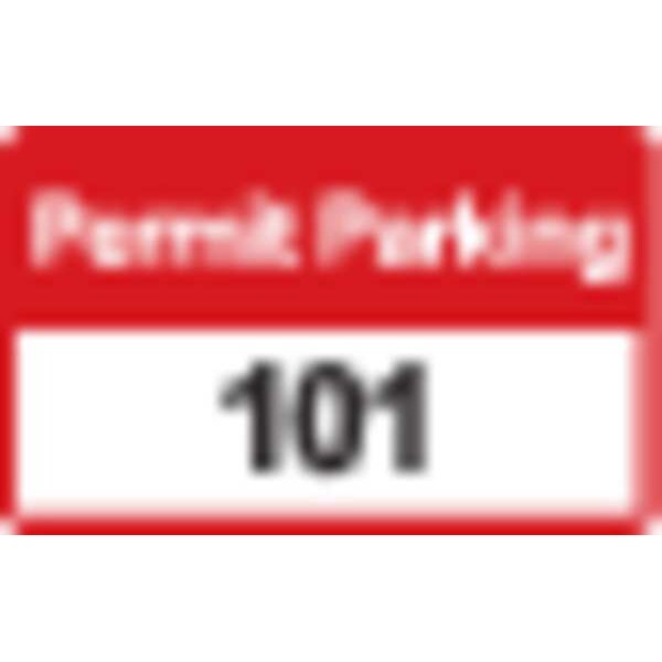 Parking Permits, Bumper, Wht/Red, PK100