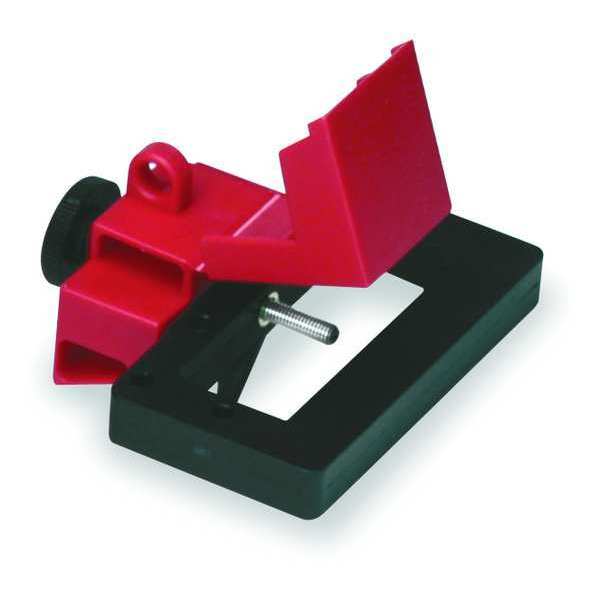 Oversized Clamp-On Circuit Breaker Lockout, 480/600V AC, Red