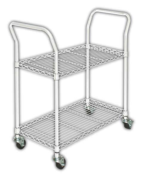 Wire Cart, 2 Shelf, L53 x W24 x H39 In.