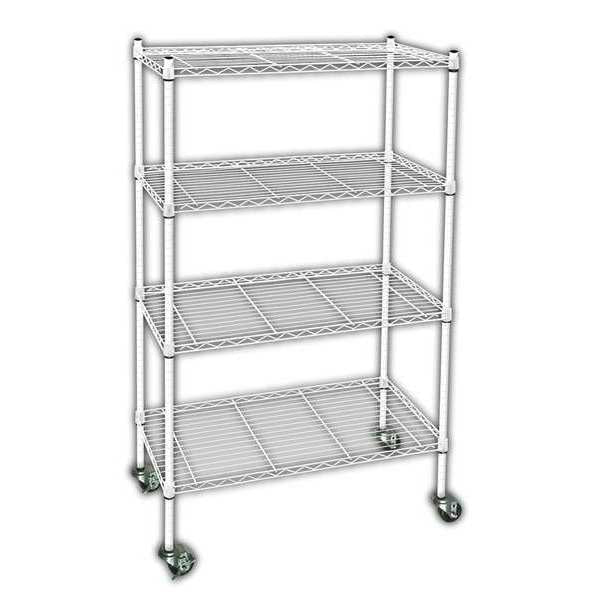 Wire Cart, 4 Shelf, L36 x W24 x H67 In.