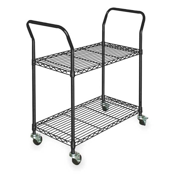 Wire Cart, 2 Shelf, L41 x W24 x H39 In.