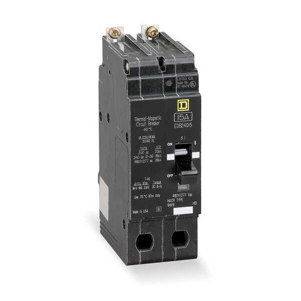 Miniature Circuit Breaker, 45 A, 277/480V AC, 2 Pole, Bolt On Mounting Style, EDB Series