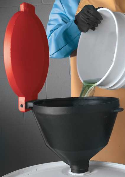 Drum Funnel with Lid, 13 3/8, with Spout