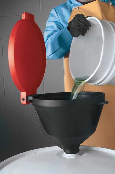 Drum Funnel with Lid, 13 3/8, with Spout