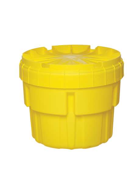Open Head Salvage Drum, Polyethylene, 20 gal, Unlined, Yellow