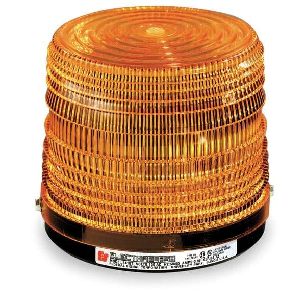 Warning Light, Strobe Tube, Amber, 120VAC