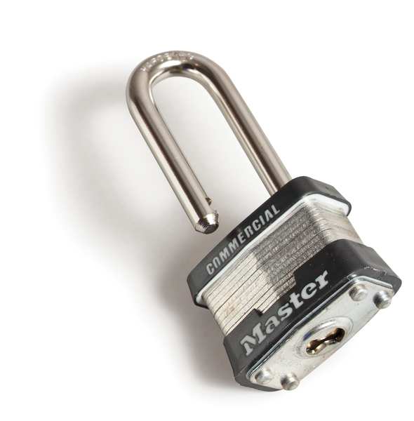 Padlock, Keyed Alike, Long Shackle, Rectangular Steel Body, Steel Shackle, 3/4 in W
